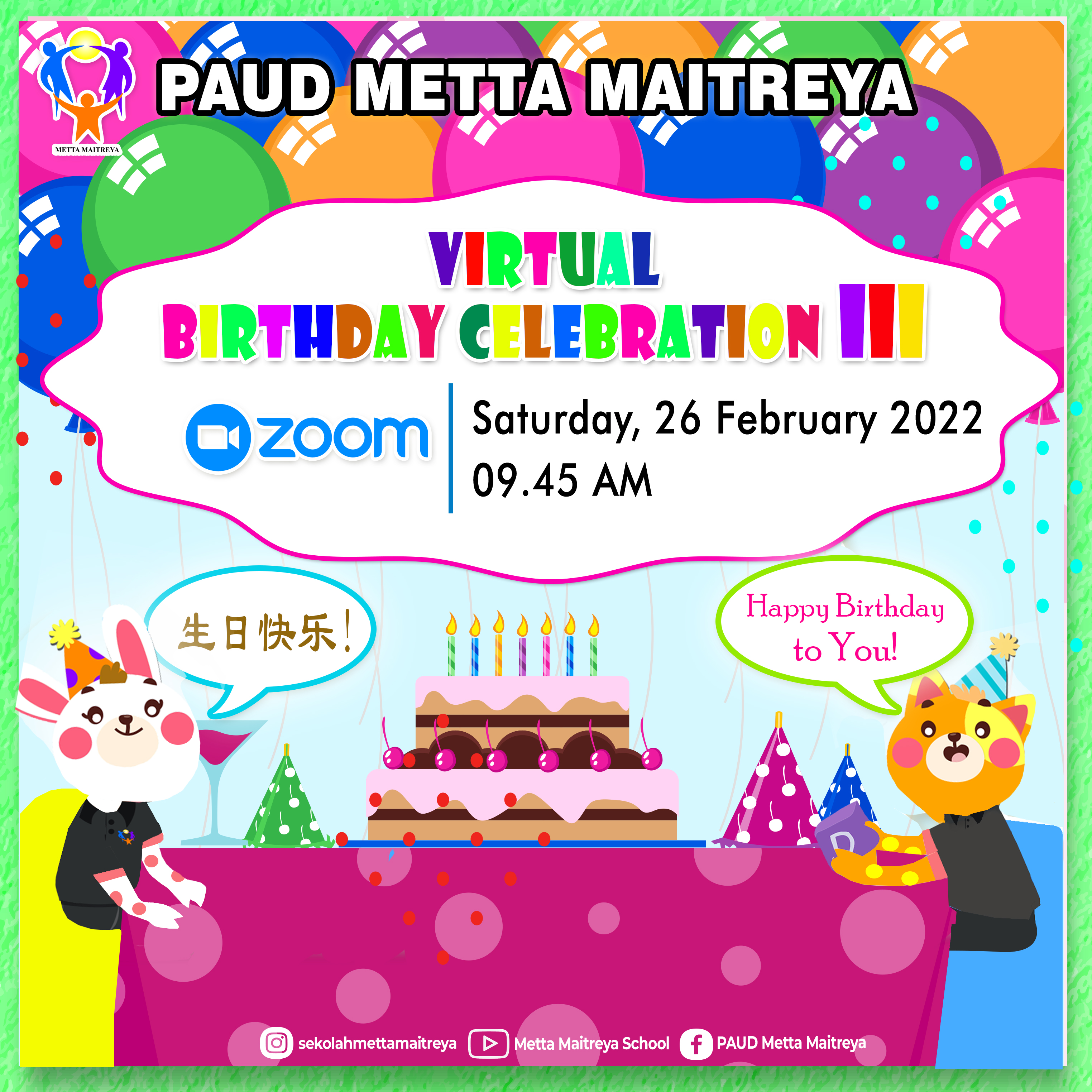 Virtual Birthday Celebration III | PAUD METTA MAITREYA